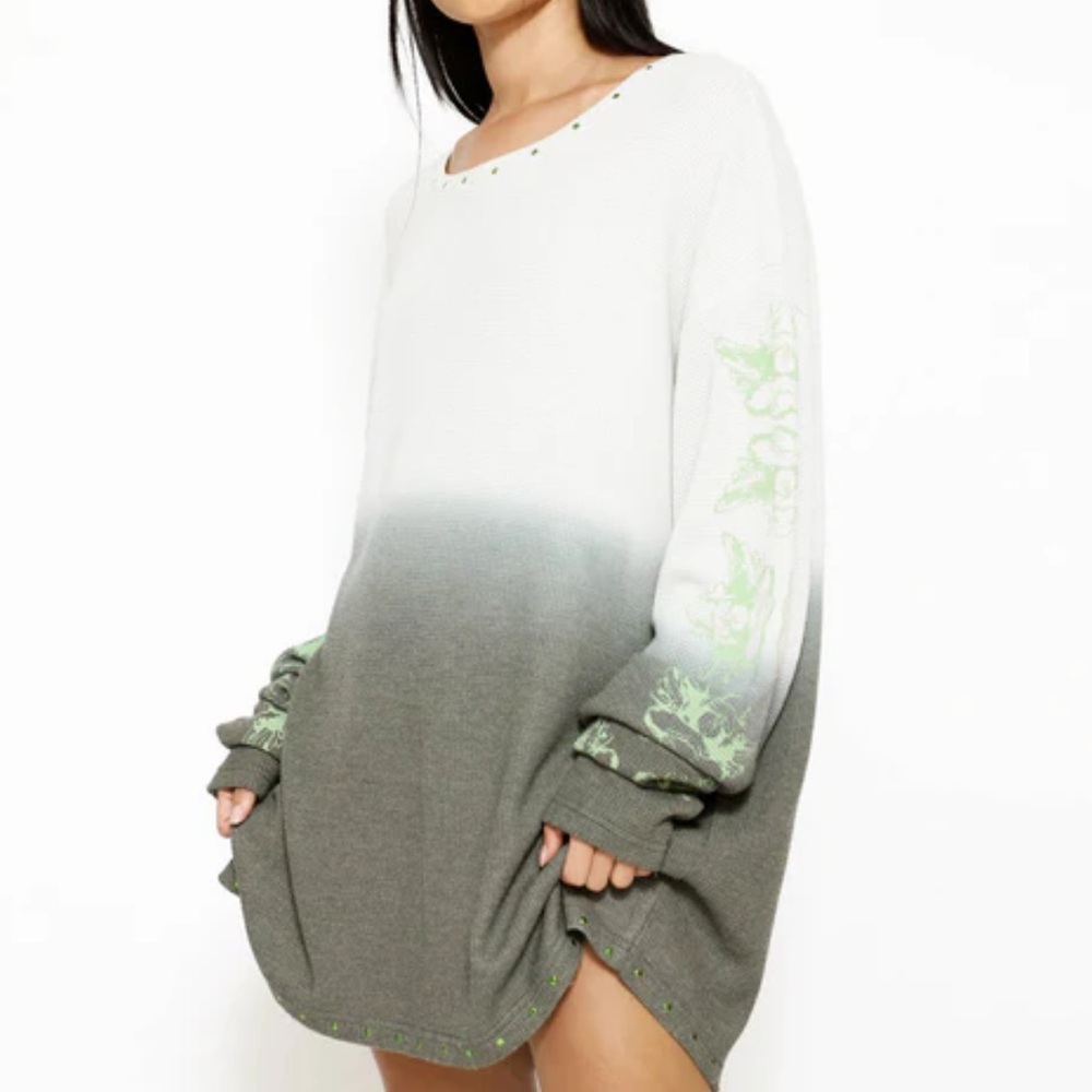 CHARCOAL STUD THERMAL LONG SLEEVE